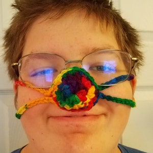 Rainbow Nose Warmer, Nose Muff, Nose Cover,  Winter Accessory, Teen Adult Child Size