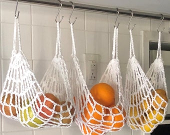 Handmade Crochet Fruit Hammock, Hanging Produce Storage