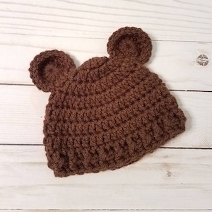 Baby Bear Hat, Newborn Bear Hat, Bear Costume Hat, Bear Hat Photo Prop, Baby Bear Beanie, Gender Neutral Bear Hat, Toddler Bear Hat