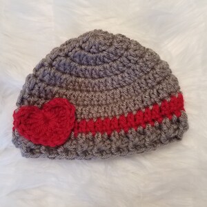 Valentine Baby Hat, Gender Neutral Vegan Newborn Baby Toddler Valentine Beanie, Baby Girl Valentine, Baby Boy Valentine