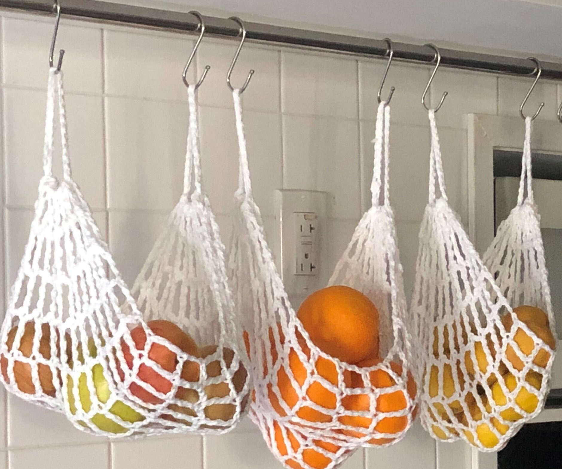 Handmade Crochet Fruit Hammock, Hanging Produce Storage - Etsy