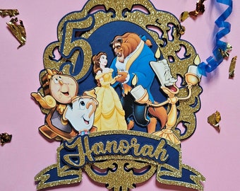 Beauty and the Beast Cake Topper: Belle Princess Party Decoration