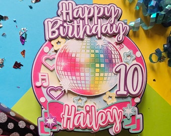 Disco party/ dance party cake topper