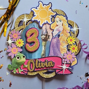 Adorno para tarta inspirado en Rapunzel/Enredados