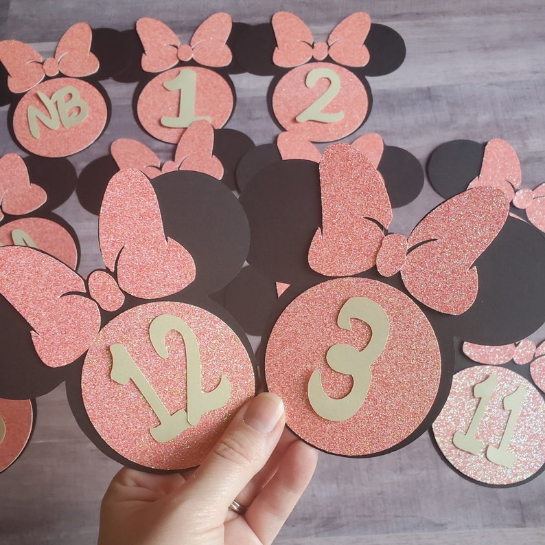Minnie Mouse monthly baby cards baby shower gifts Disney baby