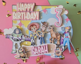 Pastel Toy Story Cake Topper: Playful Party Decoration