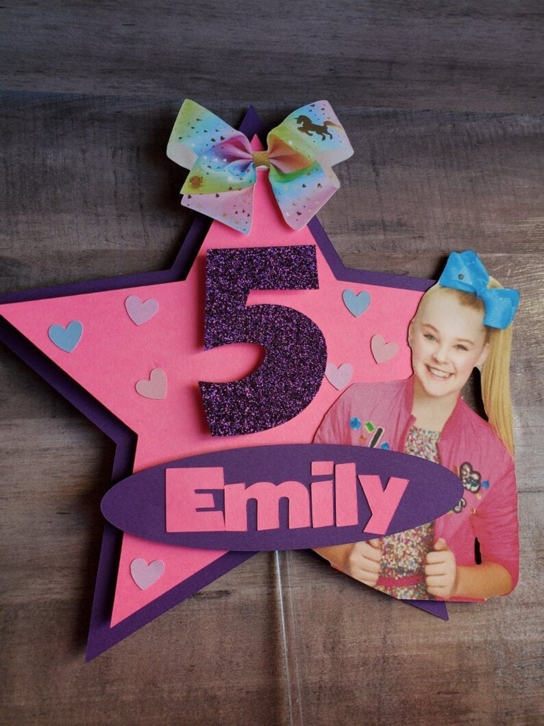 JoJo Siwa Cake topper/ JoJo/ Bows Etsy
