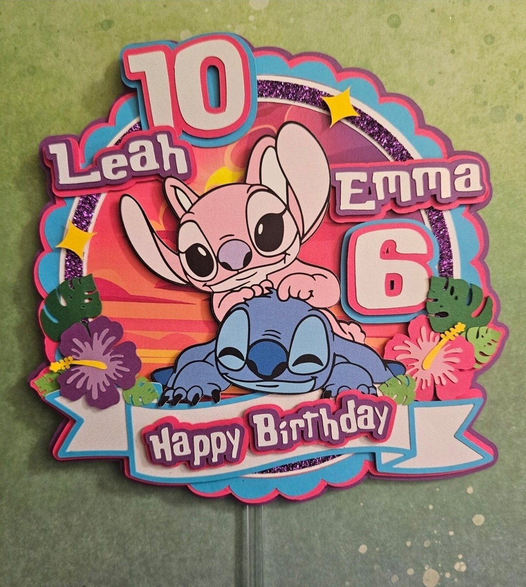 Lilo Stitch Angel Experiment 624 Pink Edible Image Cake Topper Personalized  Birthday Sheet Decoration Custom Party Frosting Transfer Fondant