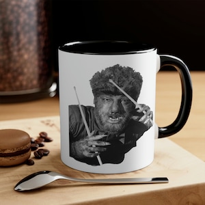 Wolfman on the Drums Accent Coffee Mug, 11oz