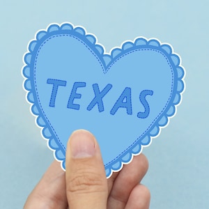I Heart Texas Sticker 3x3 TX Sticker, Journal Sticker, Eco Friendly Sticker, Retro Sticker, Groovy Laptop Sticker, Waterfles Sticker