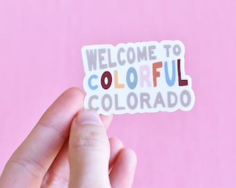 Calcomanía colorida de Colorado: vinilo para laptop o botella de agua