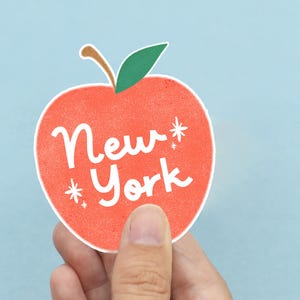 Adesivo NYC The Big Apple 3x3, Adesivo per diario, Adesivo ecologico, Adesivo retrò, Adesivo per laptop alla moda, Adesivo per bottiglia d'acqua