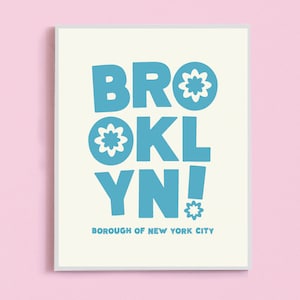 Impresión artística retro de Brooklyn: tipografía neoyorquina con estilo