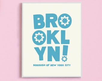 Retro Brooklyn Art Print: Groovy New York City Typography