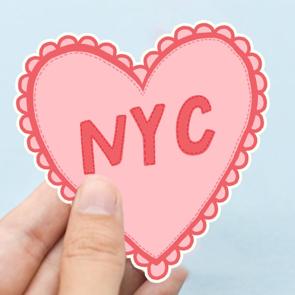 I Heart NYC Sticker 3x3 New York Sticker, Journal Sticker, Eco Friendly Sticker, Retro Sticker, Groovy Laptop Sticker, Water Bottle Sticker