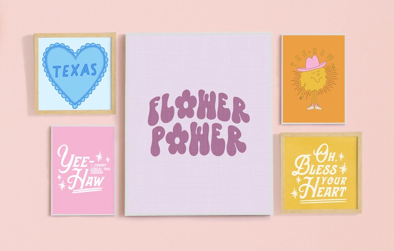Retro Flower Power Print: 70s Floral Disco Art - Etsy