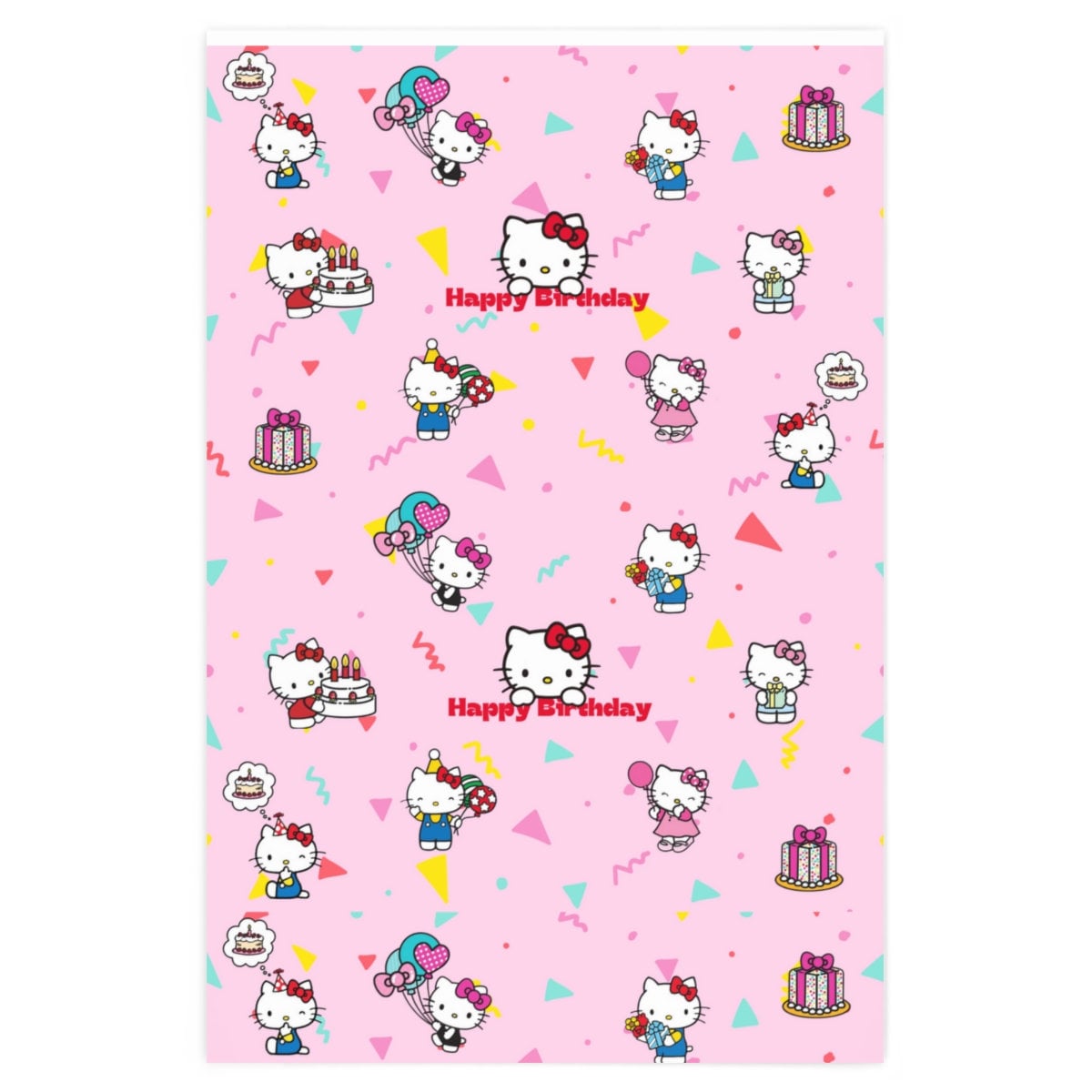 Hello Kitty Wrapping Paper, Birthday Gift Wrap, Gifts, Sanrio, Kawaii