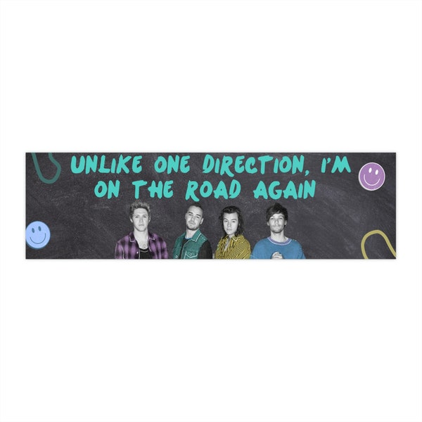 One Direction Bumper Sticker, 1D, OTRA, On The Road Again Tour 2015, Harry Styles, Niall Horan, Louis Tomlinson, Zayn Malik, Car Sticker