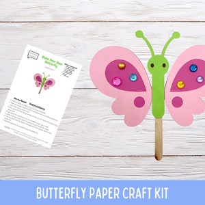 DIY Paper Craft Butterfly Craft Kit Kids Craft Kit Toddler Craft Kit Free Shipping