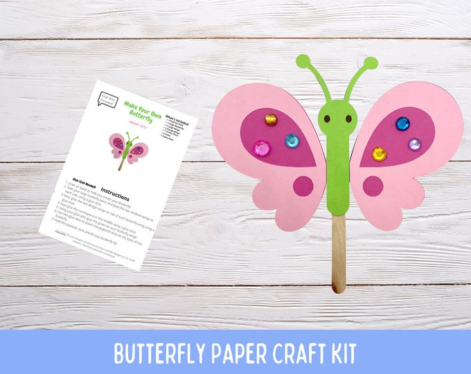 DIY Paper Craft Butterfly Craft Kit Kids Craft Kit Toddler Craft Kit Free Shipping