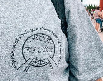 Epcot T-Shirt/ Epcot Embroidered T-shirt/ Embroidery Epcot Ball/ Disney Parks T-Shirt/ Disney Apparel/ Disney Epcot T-shirt