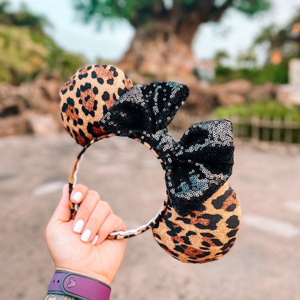 Cheetah Mouse Ears/ Animal Kingdom Ears/ Safari Mouse Ears/ Animal Print Ears/ Leopard Minnie Ears/ Leopard Mouse Ears/ Leopard Mickey Ears