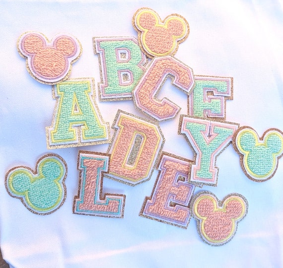 Chenille Iron on Letters, Letter Patches/varsity Letters, Pastel