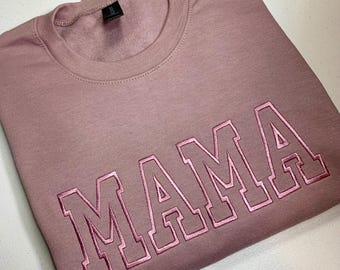 Sudadera MAMA – Cuello redondo bordado para mamá en varios colores – Regalo para el Día de la Madre – Regalo para mamá primeriza – Suéter para mamá – Ropa personalizada para mamá