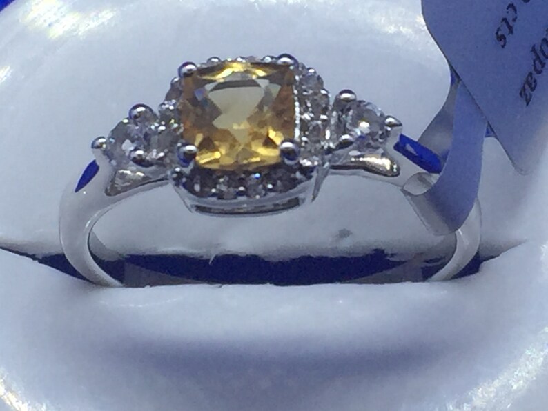 Citrine and white Topaz,Sterling,925 Sterling silver Ring,Natural Gemstone Ring,citrine topaz Jewelry,Citrine Topaz Ring,Woman Fashion