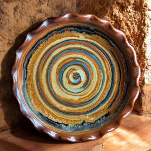 Pie Plate - The Best Handmade Pie Plate in the World - 2” Tall x 9.25” wide - Microwave and Dishwasher safe -Ready to Ship - Pie Plate
