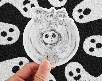 Coraline Sticker Ghost Children / Creepy Cute Horror Sticker / Laptop Stickers / Water Bottle Vinyl Sticker / Planner Journal Sticker Gift