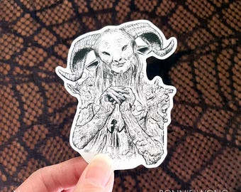 Pan's Labyrinth Sticker / Faun & Ofelia / Cult Movie Art for Water Bottle, Laptop, Journal