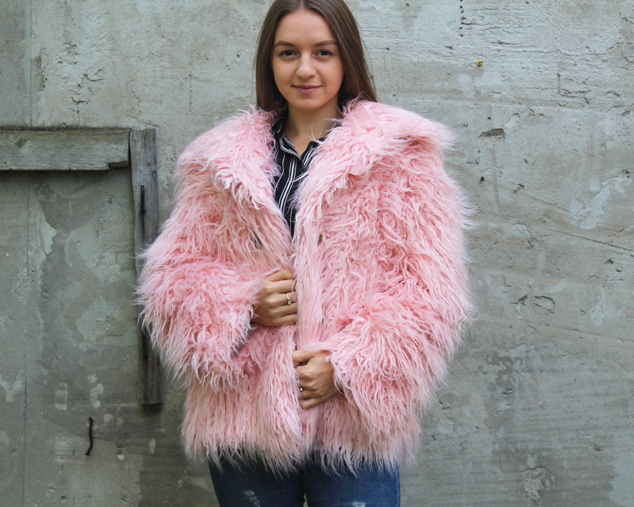 Pink Faux Fur Jacket