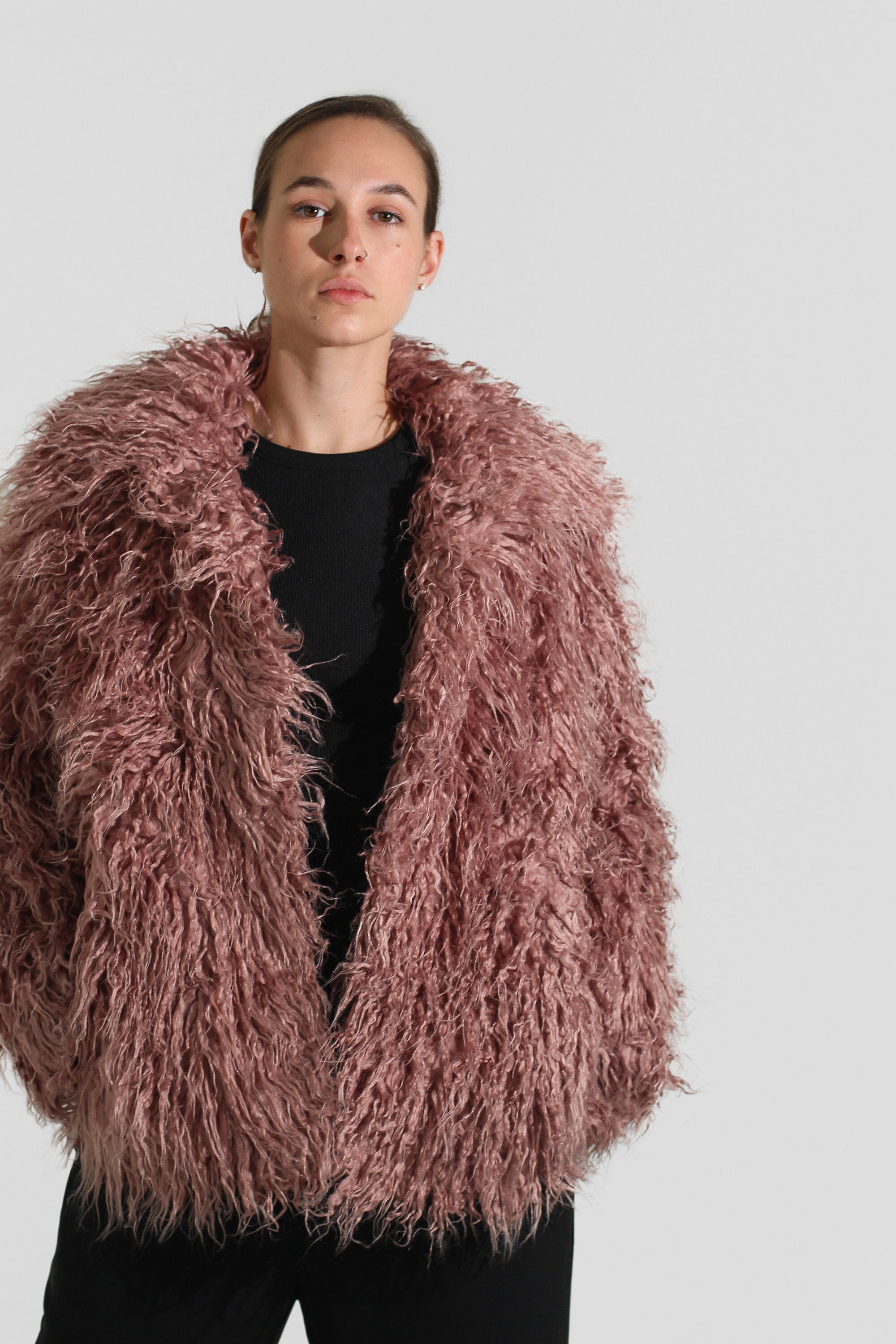 mongolian faux fur jacket