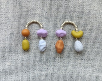 Brincos móveis assimétricos, brincos incompatíveis, brincos abstratos, brincos únicos