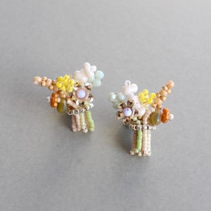 Blumenstrauß Ohrringe für Jahrestag Blumen Schmuck Statement Blumen Ohrstecker Wildblumen Ohrringe für Blumen-Liebhaber Geschenk für Sie