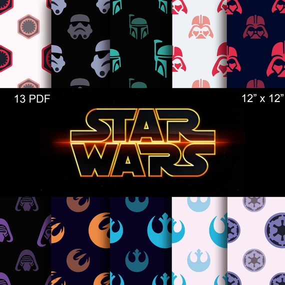 Star Wars Digital Paper Pack Star wars Patterns digital | Etsy