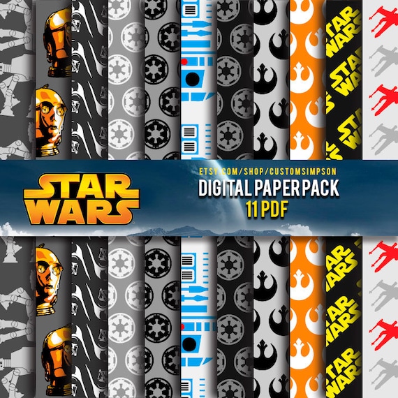 Star Wars Digital Paper Pack Star Wars Patterns Digital Etsy