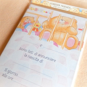 Orsetti FOREVER FRIENDS Vintage carta da lettere Hallmark anni 90 per nascita bebe'
