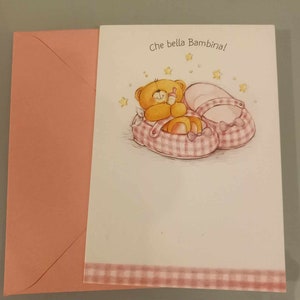 Orsetti FOREVER FRIENDS Vintage 1990 Hallmark biglietto per NASCITA bebe'