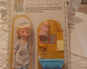 Betsey Clark Doll bambola originale 1976 Hallmark Knickerbocker set da gioco in scatola