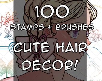 100 épingles à cheveux mignonnes ! Procréez et CSP ! Anime, manga, dessin animé facile Tampons et pinceaux pour placer les yeux angles référence style expression