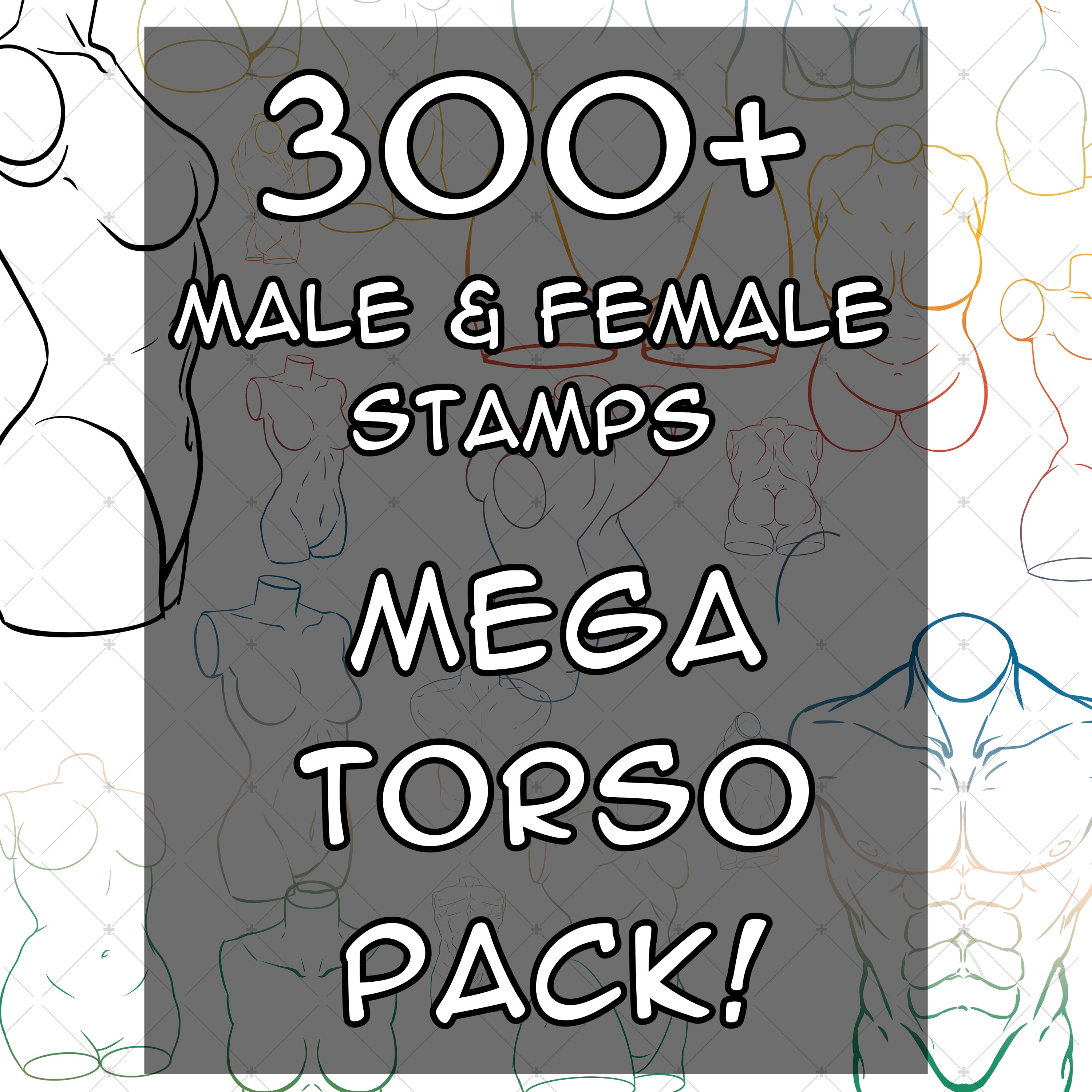 330 Mega Male and Female Torso Pack for Procreate & Clip Etsy