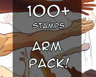Plus de 100 pinceaux à bras pour Procreate & Clip Studio Paint ! Comprend un homme et une femme et différents angles