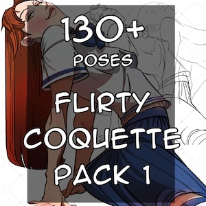 130+ Flirty & Coquette Stamp Pack for Procreate + Clip Studio Paint! Includes stamps and brushes for flirty, cute and seductive poses