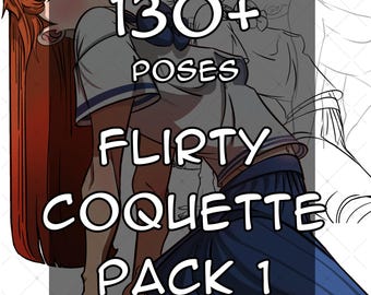 Plus de 130 tampons Coquette & Coquette pour procréer + Peinture Clip Studio ! Comprend des tampons et des pinceaux pour des poses coquettes, mignonnes et séduisantes