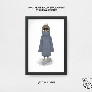 May include: A digital illustration of a cartoon animal wearing a blue coat, a brown hat, and goggles. The illustration is framed in black and has the text "@STUDISLOTHS" below the frame.