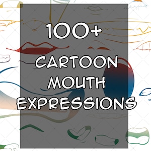 110+ Anime, Cartoon Mouths for CSP and Procreate! Easy Stamps & Brushes to place mouth, manga, comic anime angles reference style expression