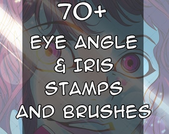 Plus de 70 packs d'angles oculaires basiques pour procréer et CSP ! Anime, manga, dessin animé facile Tampons et pinceaux pour placer les yeux angles référence style expression