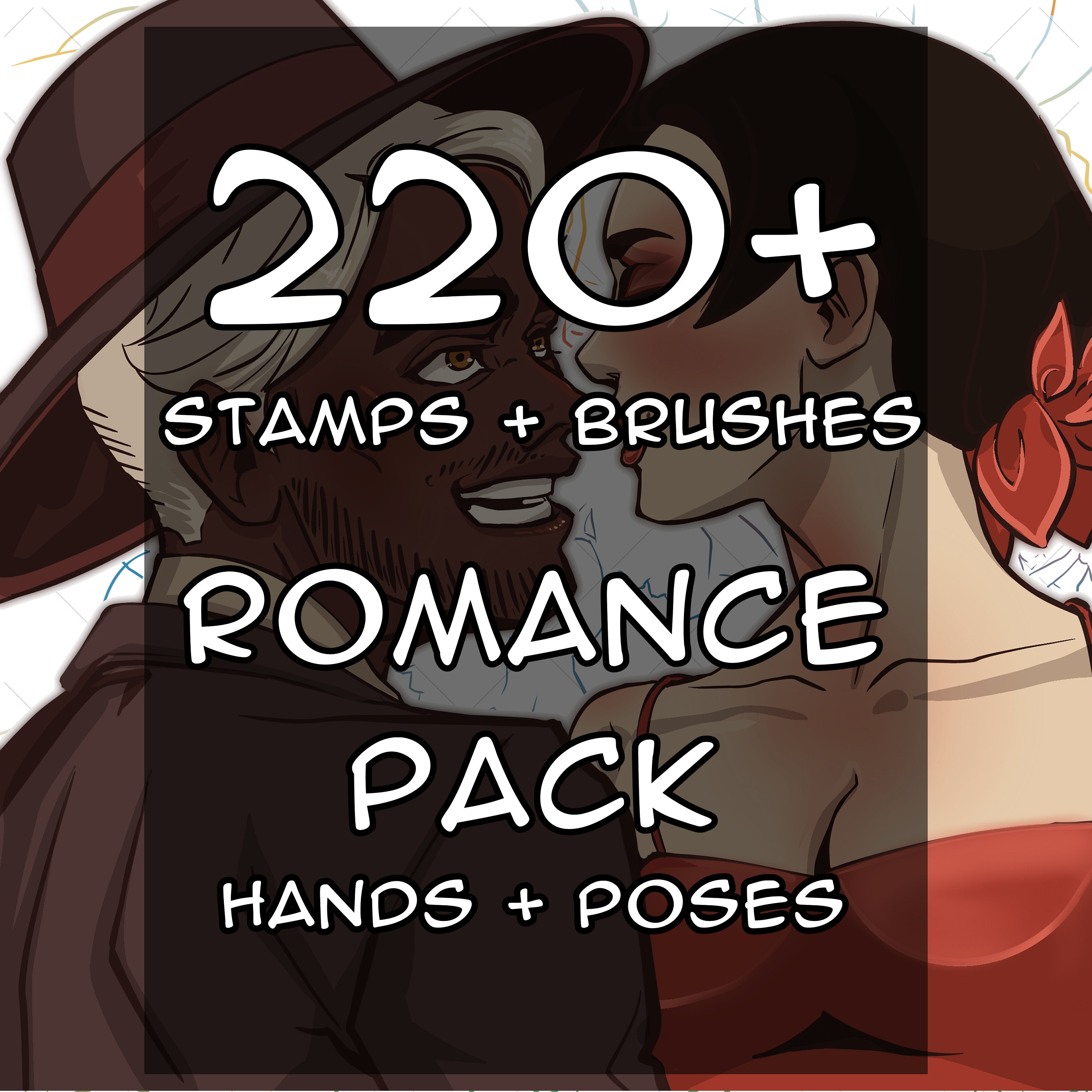 200 Romantic Stamp Pack for Procreate & Clip Studio Paint Includes Stamps and Brushes for